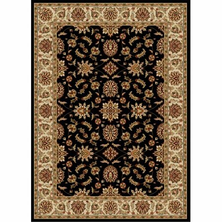 AURIC Como Rectangular Black Traditional Italy Area Rug, 2 ft. 2 in. W x 7 ft. 7 in. H AU2480028